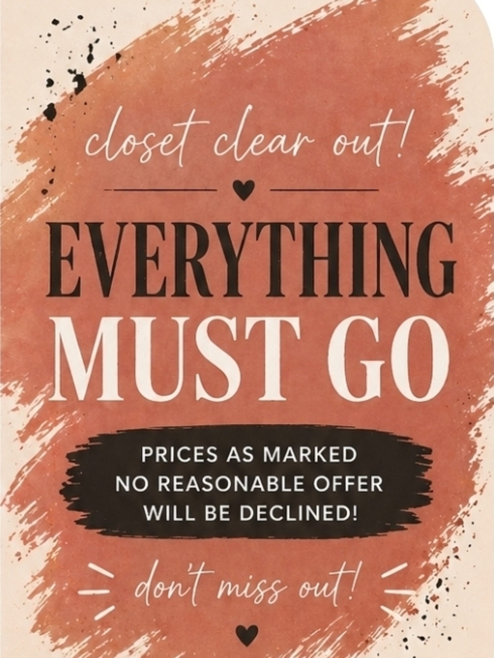 Everything Must Go Rust Graphic Sign